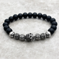 Obsidian Cross Skull Bracelet